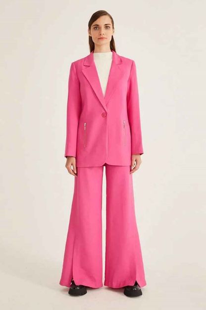 Blazer alfaiataria recorte geométrico max pink