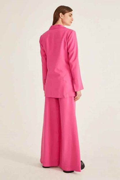 Blazer alfaiataria recorte geométrico max pink