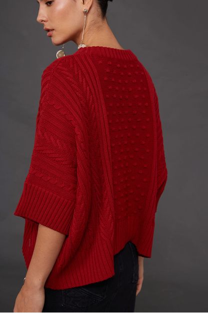 Blusa ampla em tricot vermelha