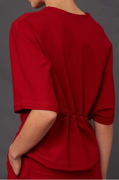 Blusa bolsão em moletom vermelha