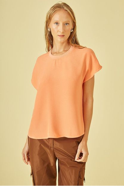 Blusa mix tinturada coral