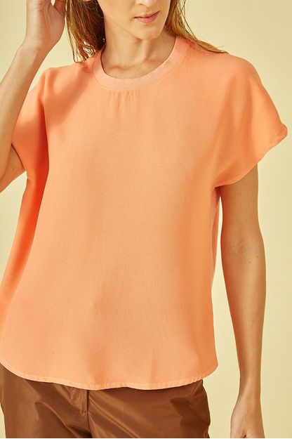 Blusa mix tinturada coral