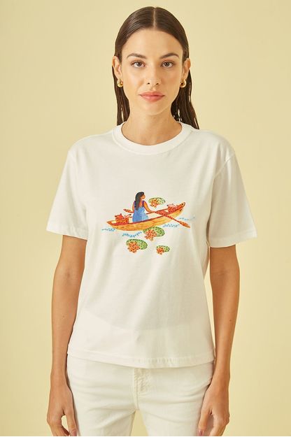 T-shirt estampa canoa pindorama