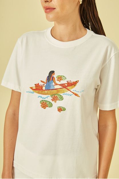 T-shirt estampa canoa pindorama