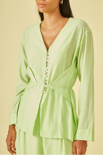 Blusa ampla lisa menta