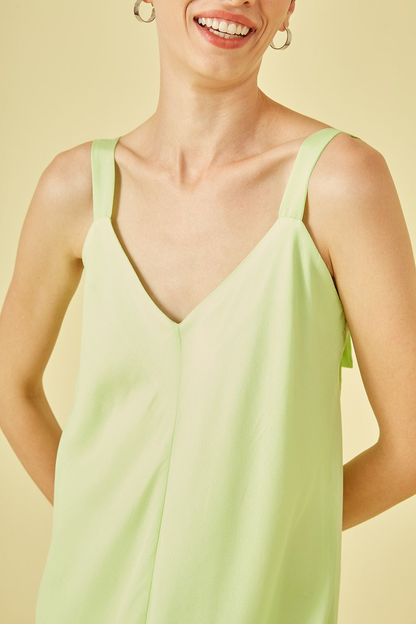 Vestido longo liso menta