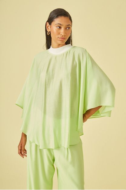 Calça pantalona lisa menta