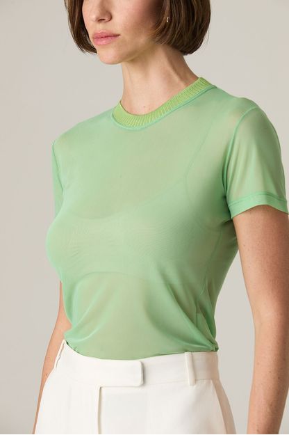 Blusa segunda pele manga curta menta