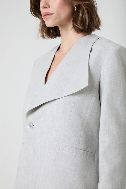 Blazer gola assimétrica melange