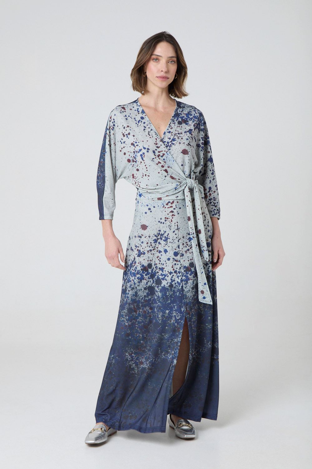Blusa cachecouer em malha crepe estampa cosmos