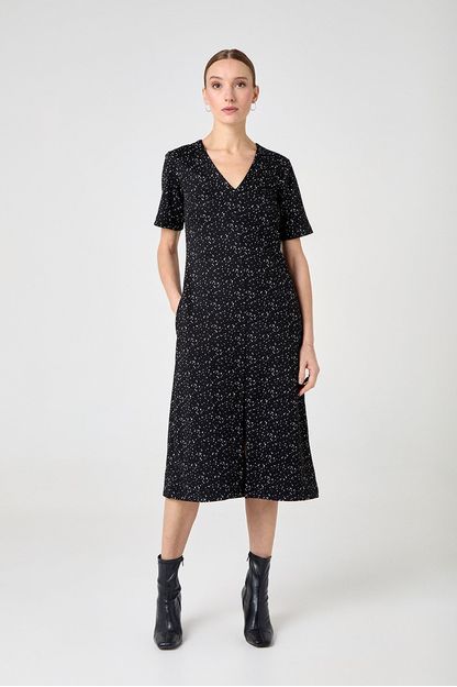 Vestido midi em malha constelação