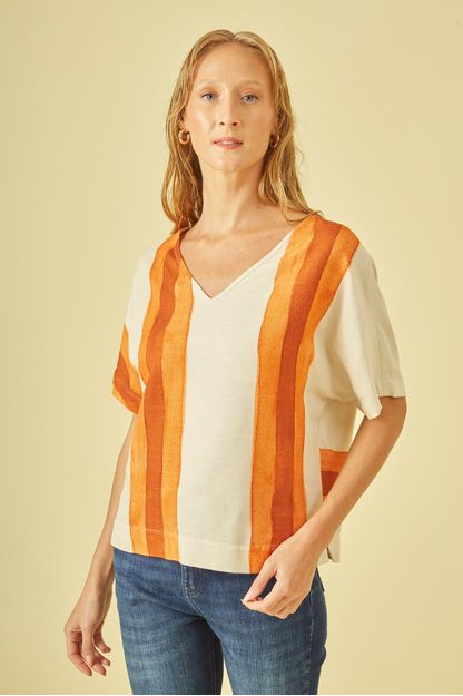 Blusa t-shirt estampa caminhos ferrugem