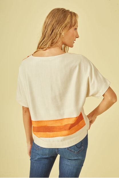 Blusa t-shirt estampa caminhos ferrugem