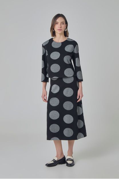 Saia em malha jacquard moon