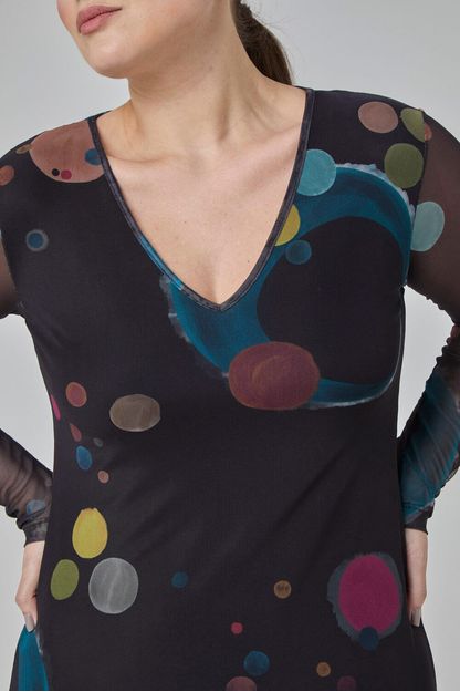 Vestido em tule estampa eclipse