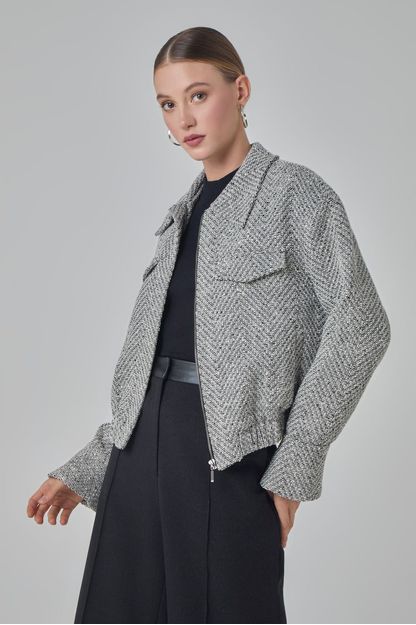 Jaqueta bomber chevron
