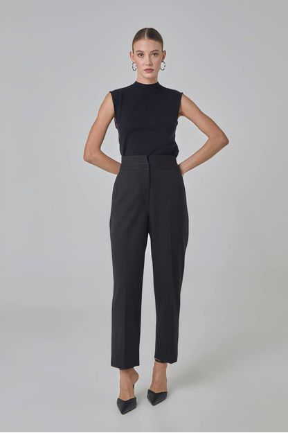 Calça clochart alfaiataria stretch chumbo