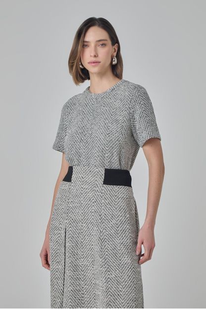 T-shirt em malha chevron