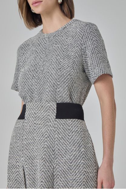 T-shirt em malha chevron