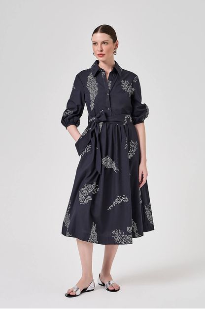 Chemise estampa cardume preto