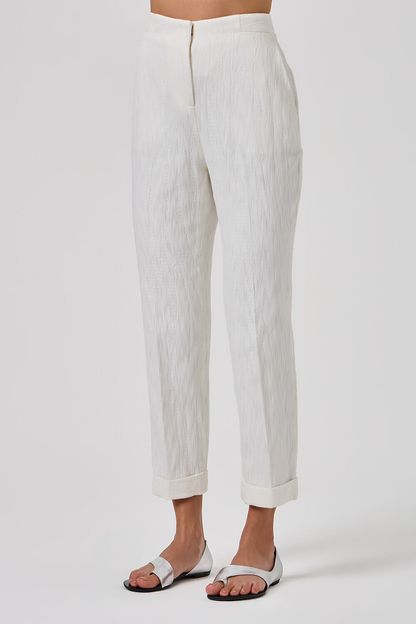 Calça slim textur off white