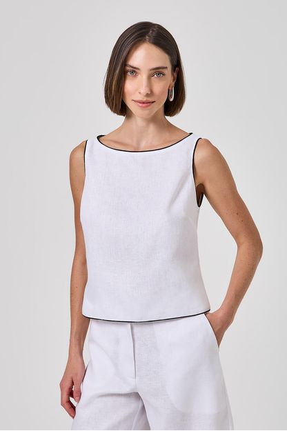 Regata box com vivos branca