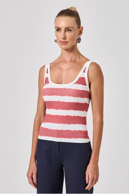 Blusa regata listras sailor vermelha