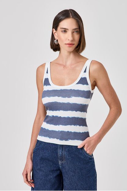 Blusa regata listras sailor marinho