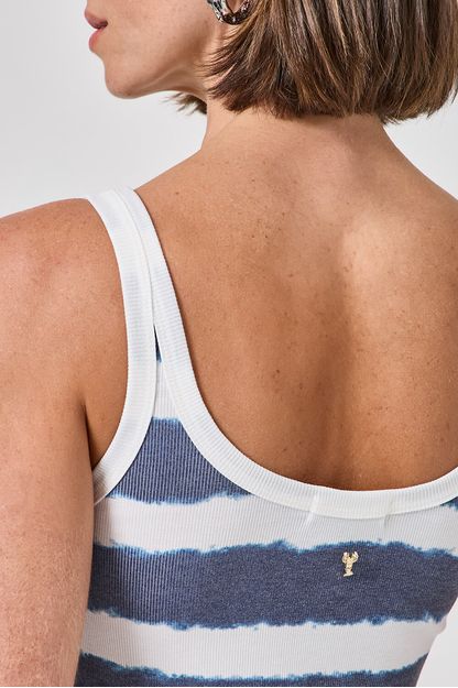 Blusa regata listras sailor marinho
