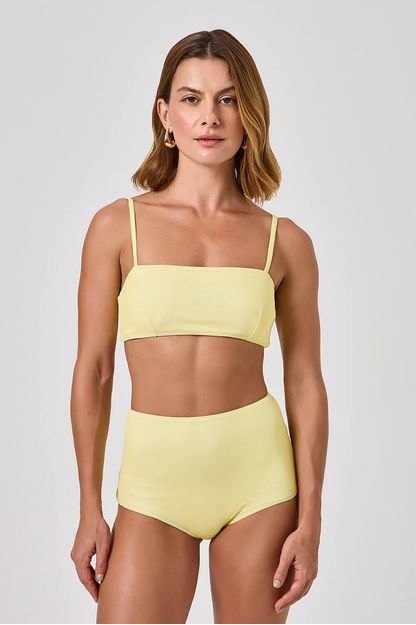 Conjunto em tule liso amarelo