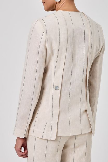 Blazer em linho raias