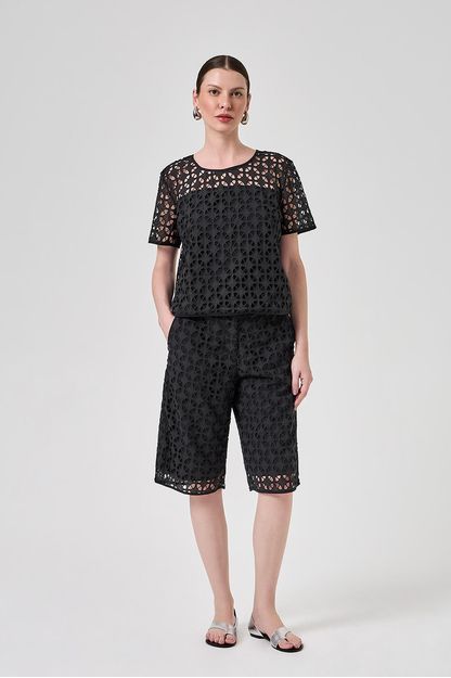 Bermuda em laise nautilus preto