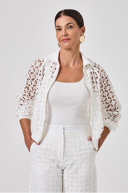 Jaqueta bomber em laise nautilus off white