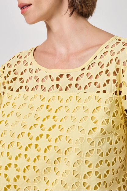 T-shirt em laise nautilus amarelo