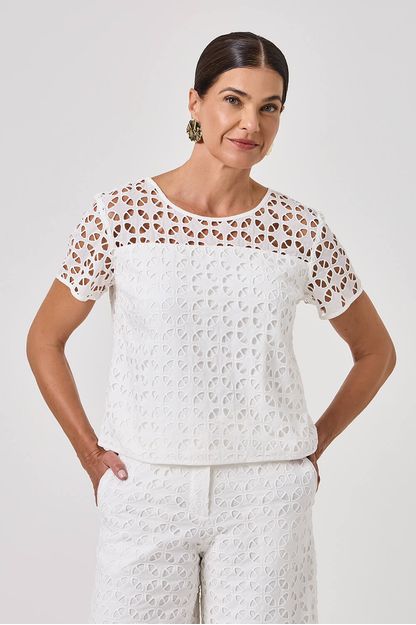 T-shirt em laise nautilus off white