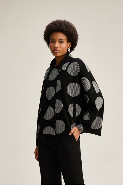 Casaco malha jacquard moon