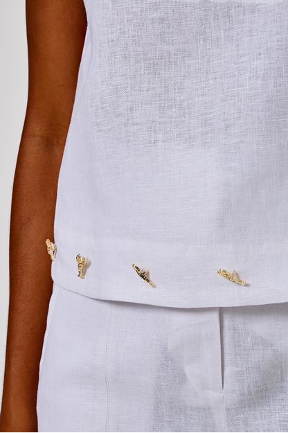 Blusa regata em rami lagostim branco