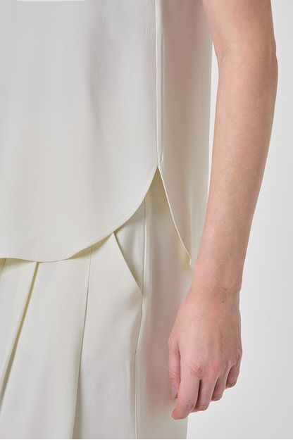 Regata com vistas em crepe off white