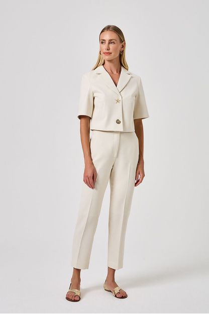 Calça reta cestaria