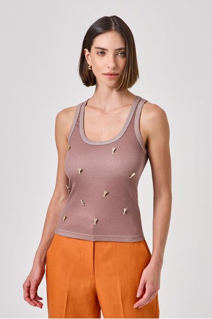 Regata canelada lagostim marrom