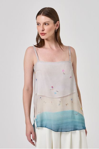 Regata reta estampa praia