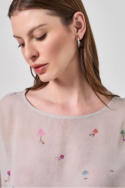 T-shirt estampa praia