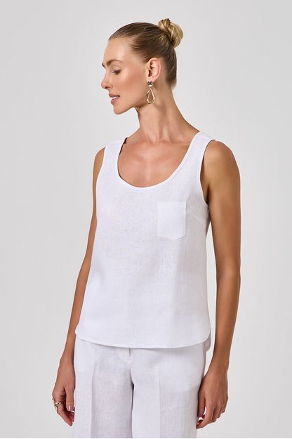 Regata linho liso branco